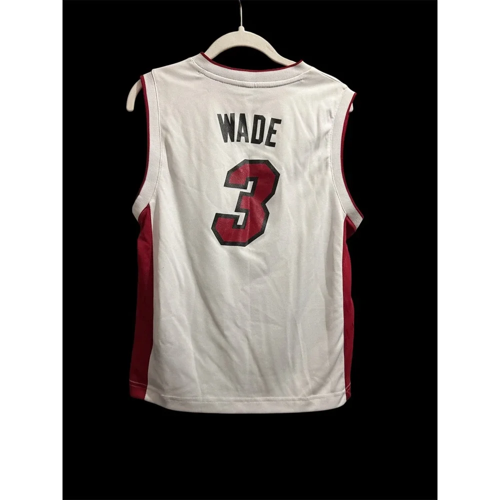 Adidas Miami Heat‎ Dwyane Wade 3 NBA Jersey Kids Med 10-12 White Red Basketball